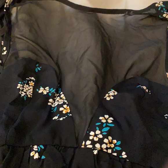 NWT Flynn Skye Serena Black Floral Dress Sheer Top (24) - Picture 4 of 5